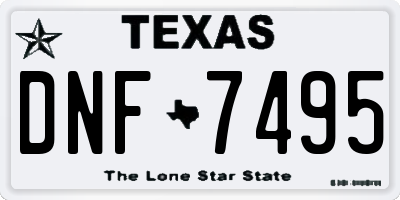 TX license plate DNF7495