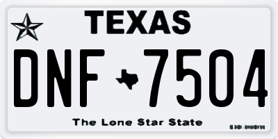 TX license plate DNF7504