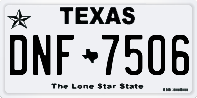 TX license plate DNF7506