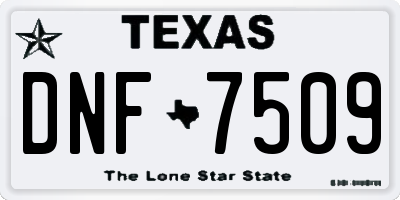 TX license plate DNF7509