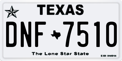 TX license plate DNF7510