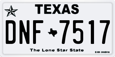 TX license plate DNF7517