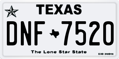 TX license plate DNF7520