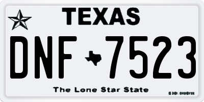 TX license plate DNF7523