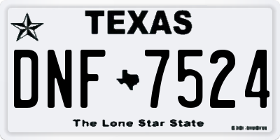 TX license plate DNF7524