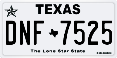 TX license plate DNF7525