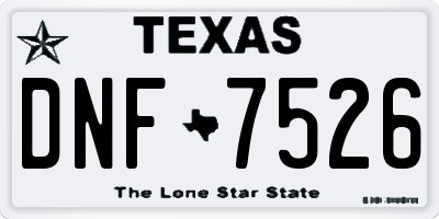 TX license plate DNF7526
