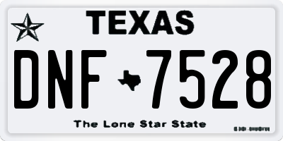 TX license plate DNF7528