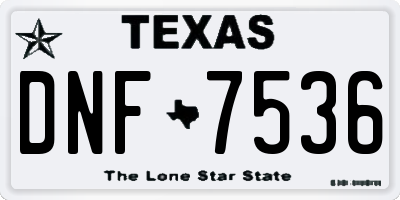 TX license plate DNF7536