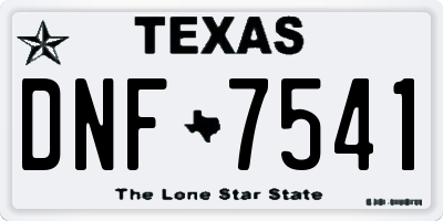 TX license plate DNF7541