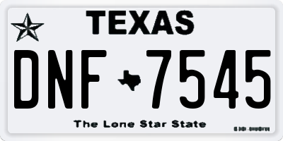 TX license plate DNF7545