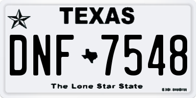 TX license plate DNF7548