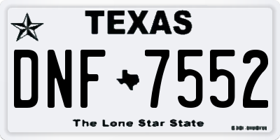 TX license plate DNF7552
