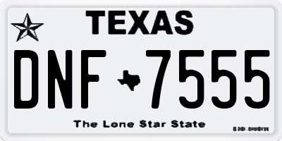 TX license plate DNF7555