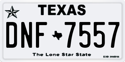 TX license plate DNF7557