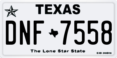 TX license plate DNF7558