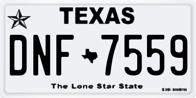 TX license plate DNF7559