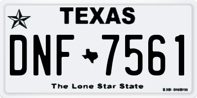 TX license plate DNF7561