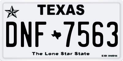 TX license plate DNF7563