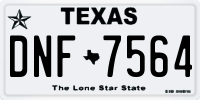 TX license plate DNF7564