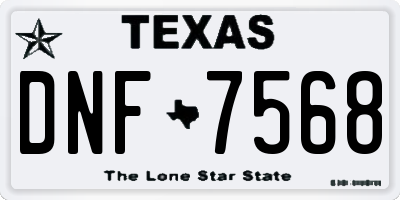 TX license plate DNF7568