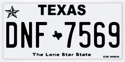 TX license plate DNF7569