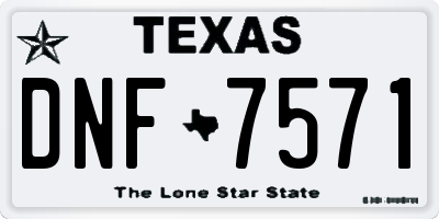 TX license plate DNF7571
