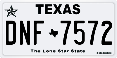 TX license plate DNF7572