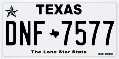 TX license plate DNF7577