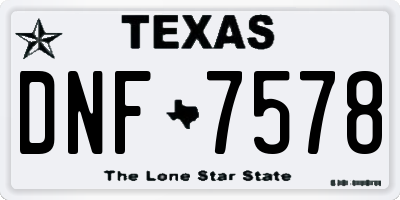 TX license plate DNF7578