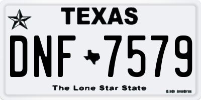 TX license plate DNF7579