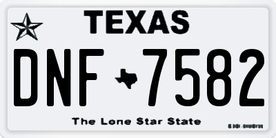 TX license plate DNF7582