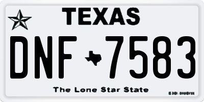 TX license plate DNF7583