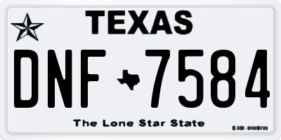 TX license plate DNF7584