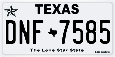 TX license plate DNF7585