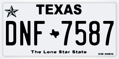 TX license plate DNF7587