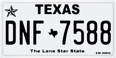 TX license plate DNF7588