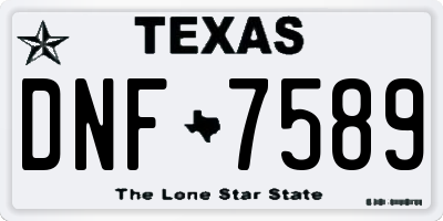 TX license plate DNF7589
