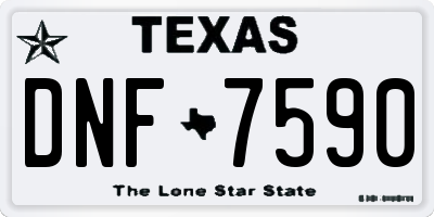 TX license plate DNF7590