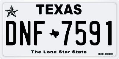 TX license plate DNF7591