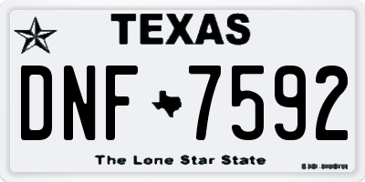 TX license plate DNF7592