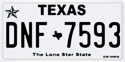TX license plate DNF7593