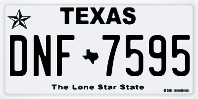 TX license plate DNF7595
