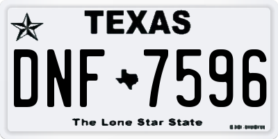 TX license plate DNF7596