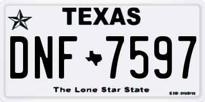 TX license plate DNF7597