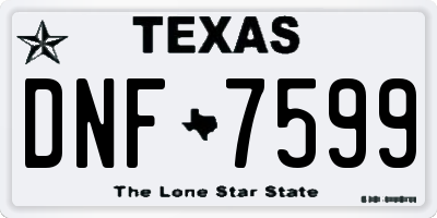 TX license plate DNF7599