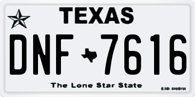 TX license plate DNF7616