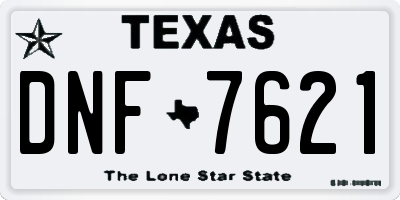 TX license plate DNF7621