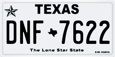 TX license plate DNF7622
