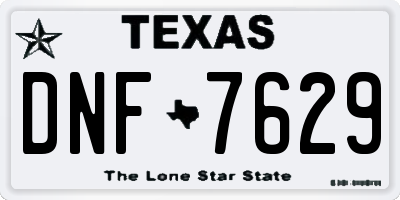 TX license plate DNF7629